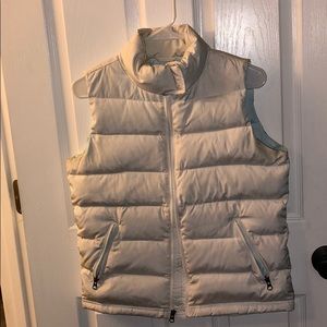 White with light blue interior puffer vest